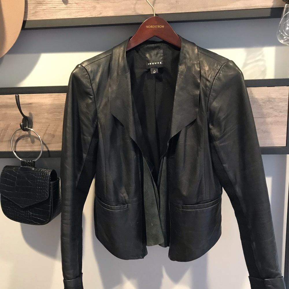 Trouve lamb skin leather jacket